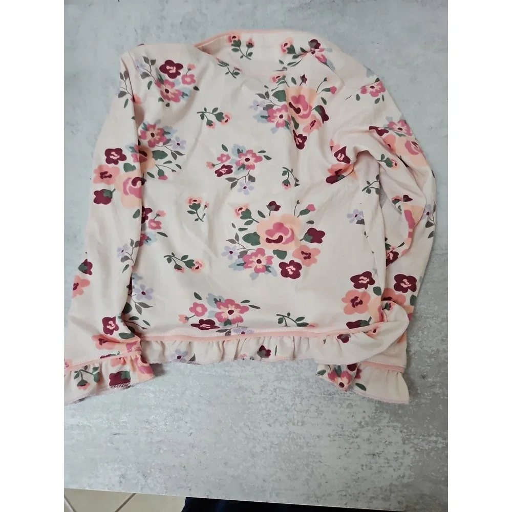 Tahari Floral Pajama Top Long Sleeve Size 4T Girls New with Tags